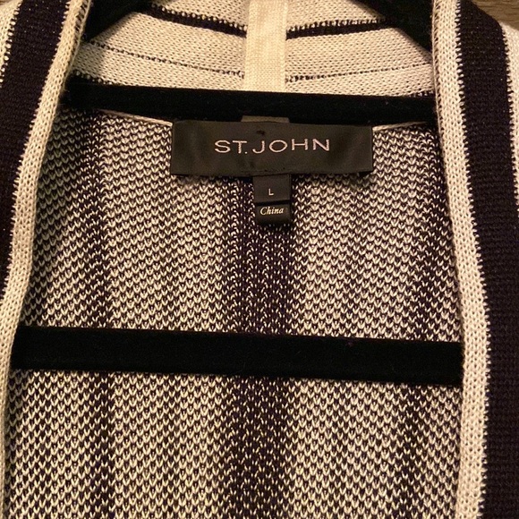 St. John Cashmere Blend Belted Cardigan - Picture 3 of 5